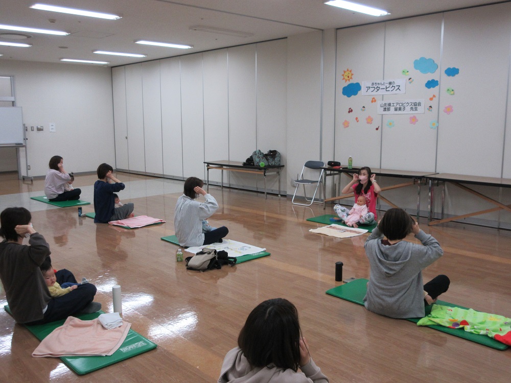 ４月２４日開催の赤ちゃんと一緒のアフタービクスの予約状況について