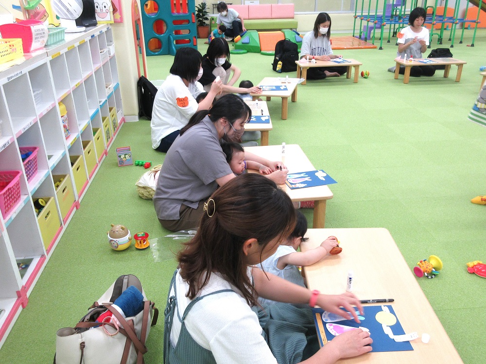 ９月の赤ちゃん交流会★可愛いお月見制作が完成しました♬